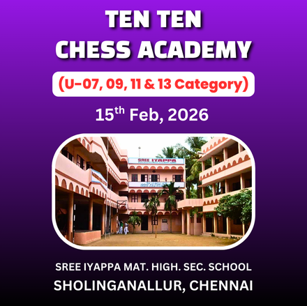 ⭐TEN TEN CHESS ACADEMY⭐ 12th TAMIL NADU STATE LEVEL CHESS TOURNAMENT - 2026