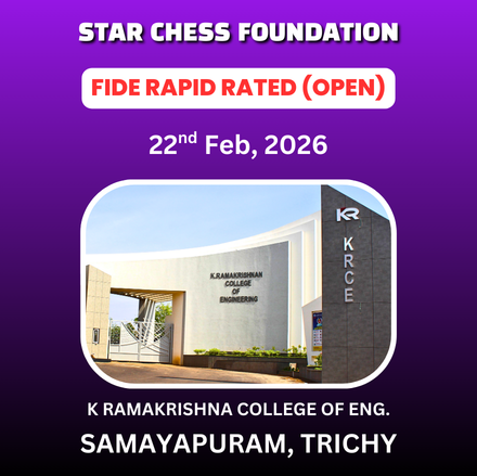 🏆 2.5 LAKHS CASH PRIZE 🏆 STAR CHESS FOUNDATION - 6TH INTERNATIONAL RAPID FIDE RATING OPEN CHESS TOURNAMENT - 2026