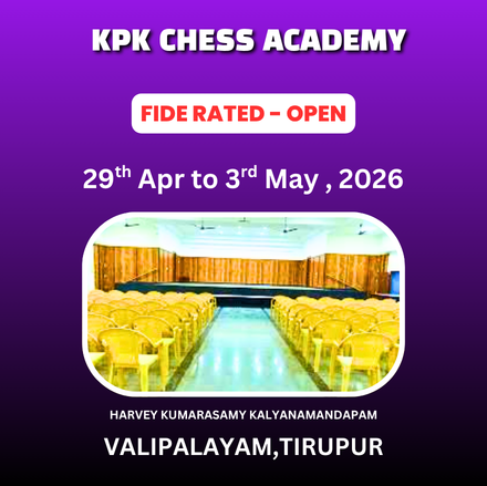 ⭐ KPK CHESS ACADEMY⭐5th KPK International FIDE Rating OPEN  Chess Tournament 2026