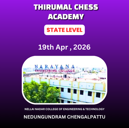 ⭐THIRUMAL CHESS ACADEMY⭐33rd  TN STATE LEVEL CHILDREN'S CHESS TOURNAMENT JULY 27th 2025