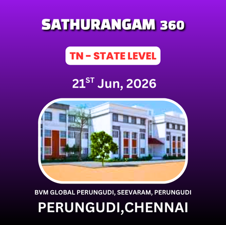 ⭐SATHURANGAM 360⭐ - 3rd TAMIL NADU STATE LEVEL CHILDREN'S CHESS TOURNAMET - 2026