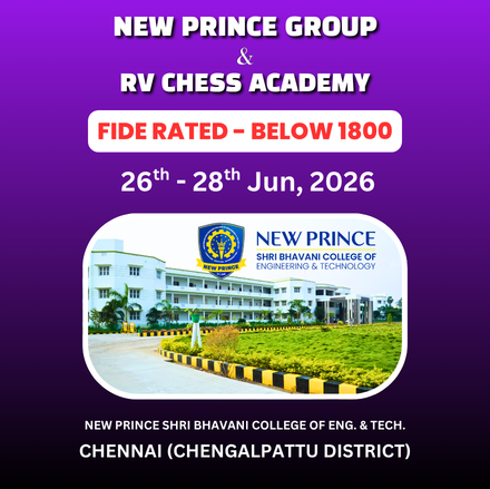 BELOW 1800 ⭐NEW PRINCE GROUP OF INSTITUTIONS⭐ RV CHESS ACADEMY - 2nd INTERNATIONAL FIDE RATING CHESS TOURNAMENT