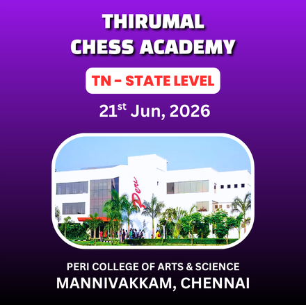 ⭐THIRUMAL CHESS ACADEMY⭐ 34th TN STATE LEVEL CHILDREN’S CHESS TOURNAMENT – 2026