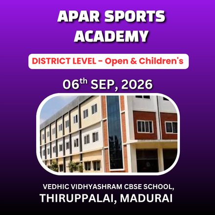 ⭐APAR SPORTS ACADEMY ⭐ 3rd District Level Open & Children's CHESS Tournament - 2026