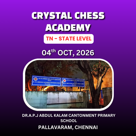 ⭐CRYSTAL CHESS ACADEMY⭐5th TN CHILDREN"S STATE LEVEL CHESS TOURNAMENT