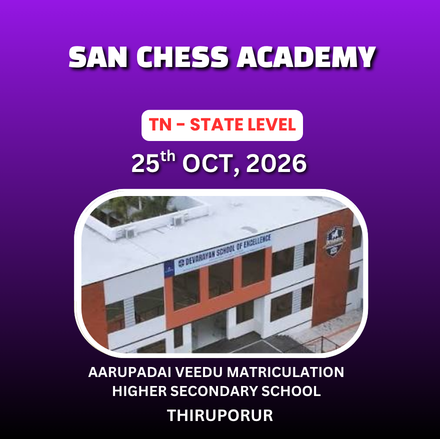 ⭐SAN CHESS ACADEMY⭐ 1ST TN STATE LEVEL CHILDREN’S CHESS TOURNAMENT 2026